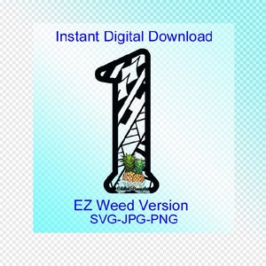 Téléchargement numérique - EASY WEED Polynesian Tribal Number « 1 » Graphics - jpg, png, svg - Cut Files - Clipart