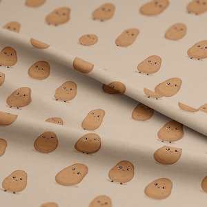 Cute Potato Pattern, Fabric by the Yard, 58 in" wide, Polyester, for sewing, crafting, D.I.Y projects