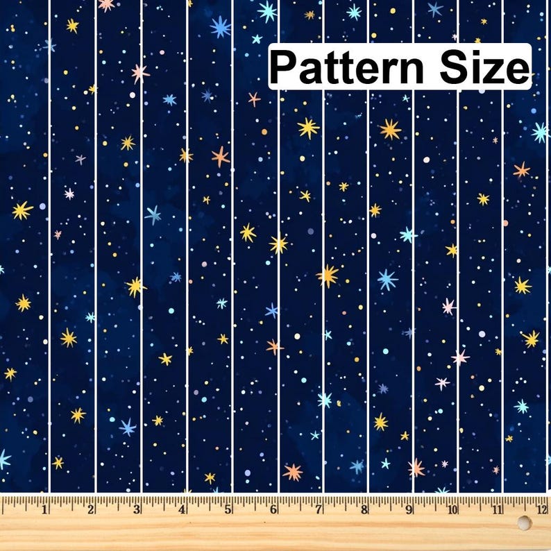 Starry Pattern Pack Sparkling Starry Night Sky Pattern, Fabric by the Yard, 58 In