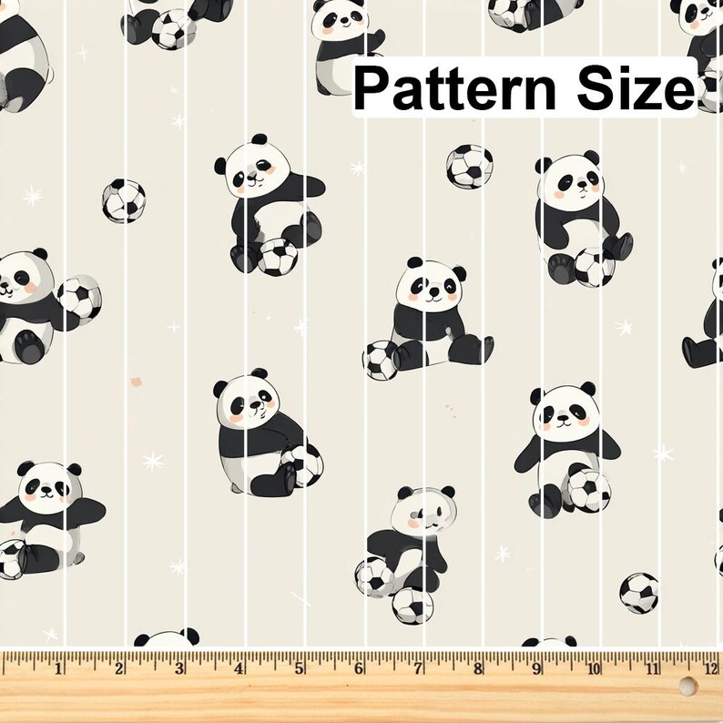 Panda Pattern Color Cute Panda Bear Pattern, Fabric by the Yard, 58 In