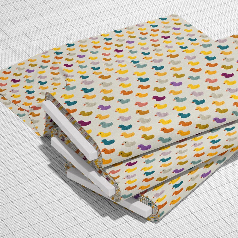 Rubber Ducks Pattern, Fabric by the Yard, 58 In