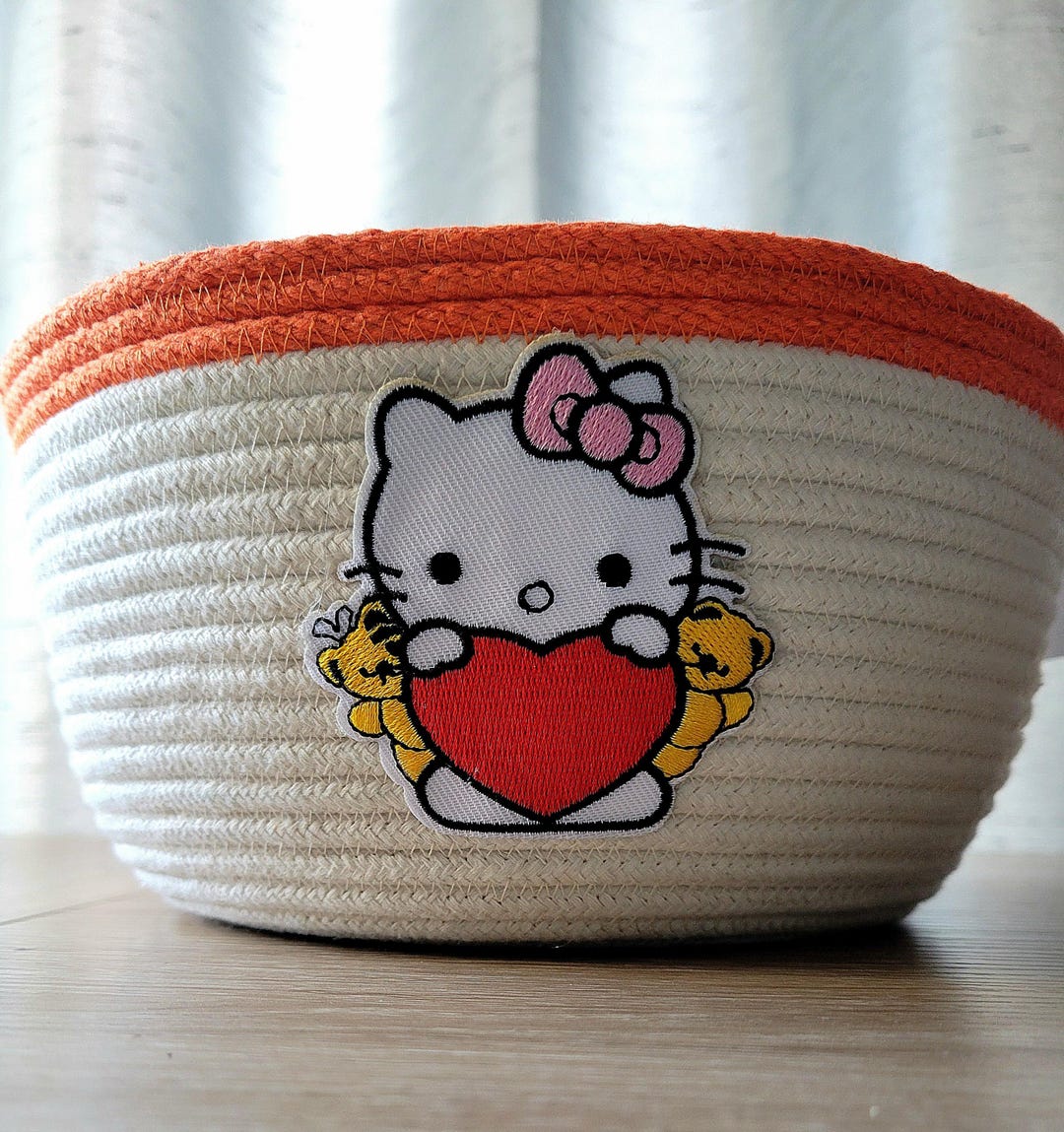 Hello Kitty Rope Handmade Rope Basket. Hello Kitty Decoration. - Etsy