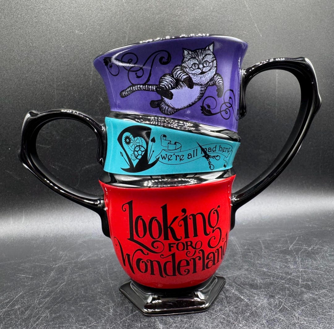 Disney Mad Hatter Tea Party Alice in Wonderland Stacked 2 Handle Tea ...