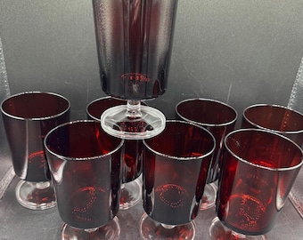 Copas de vino Luminarc Cavalier Ruby Red vintage de 8 oz, Francia, Cristal D'Arques, juego de 8 piezas