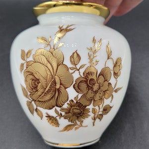 【ドイツ アンティーク 花瓶 希少 美品】BAVARIA ババリア 24金 薔薇 ドイツ 60s ババリア 花瓶 フラワーベース 花 陶器 アンティーク