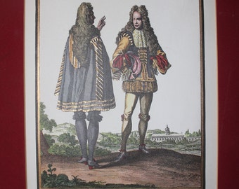 Kaiserliche Edel-Knaben . Austria Hungary traditional costumes of the Imperial Noble Youth . Original engraving of copper . 1703 .