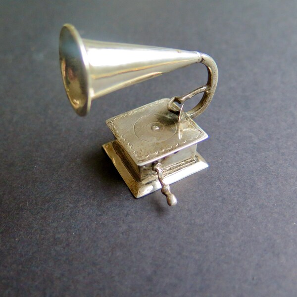 Charm Gramophone En Argent Sterling 925/1000 - Neuf Avec étiquettes