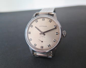 Vintage 1960s HOFFMANN Men’s Mechanical Wristwatch – AS 1130 Wehrmacht Movement – Swiss Made Swiss Watch