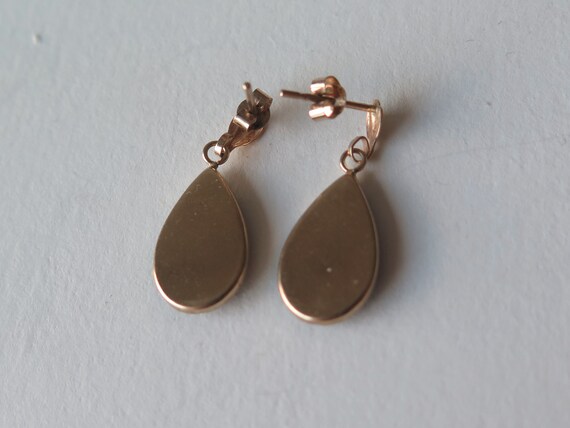 Vintage Abalone Drop Earrings, 9k Yellow Gold - image 3