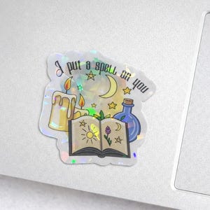 I Put a Spell on You Holographic Sticker – Witchy Magic Sticker – Occult Book of Shadows Sticker – Witch Aesthetic Laptop Notebook Decal