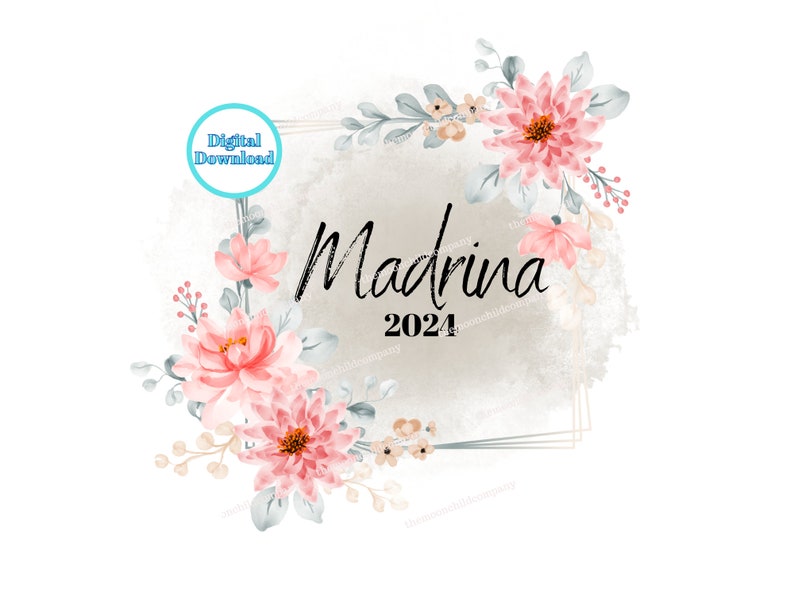 Padrino E Madrina Battesimo 2024 Madrina 2024 Proposal Digital Download Madrina PNG Padrinos Proposal