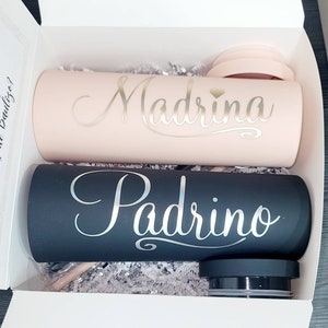 Personalized Padrinos Proposal Gift Set: Custom Tumblers & Gift Box