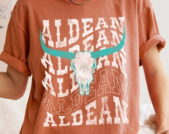 Aldean Western Shirt Country Music Shirt Aldean Bullskull Shirt Concert Shirts Aldean Country Tshirt Aldean Tshirt Cowboy Shirt Small town