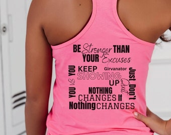 Inspirational fitness tank, motivation, Caroline Girvan, Girvanator Tank, iron Series, Epic, You Vs You, Cute Fitness Tank Top