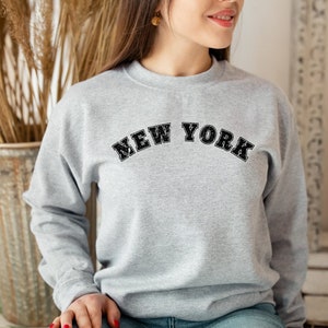 New York Crewneck Sweatshirt, NY Sweatshirt, NYC Sweatshirt, Collegiate New York Sweatshirt, NY Hoodie