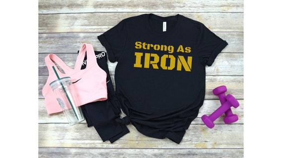 Strong as Iron Tshirt, Caroline Girvan Shirt, Girvan Shirt, Workout Shirt,  Iron Series Tee, Epic Shirt, Fitness T-shirt, Girvanator Shirt 