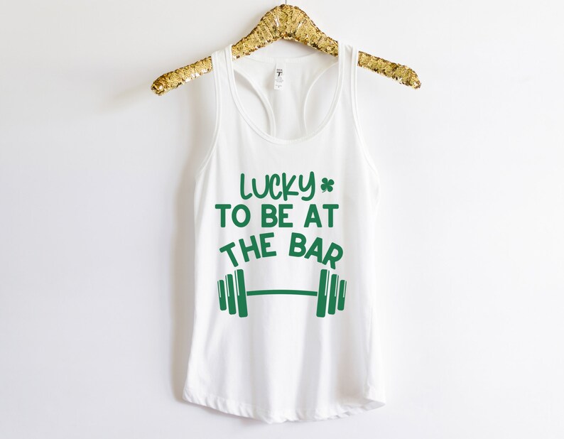 St Patricks Day Fitness Tank, Irish Tank Top, Lucky To Be At the Gym, St Pattys Gym Tank, Workout Tank Top, Girvanator, Womens St Paddys image 4