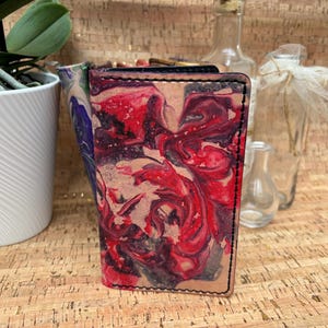 Handmade Marble Dyed Leather Field Note Journal, Sketchbook, Travel Notebook, Mini notebook