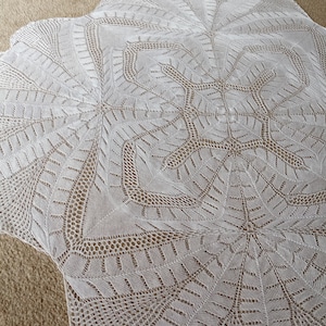 Tablecloth white square knitted lace  66 x 66 inches (167 x 167cm)