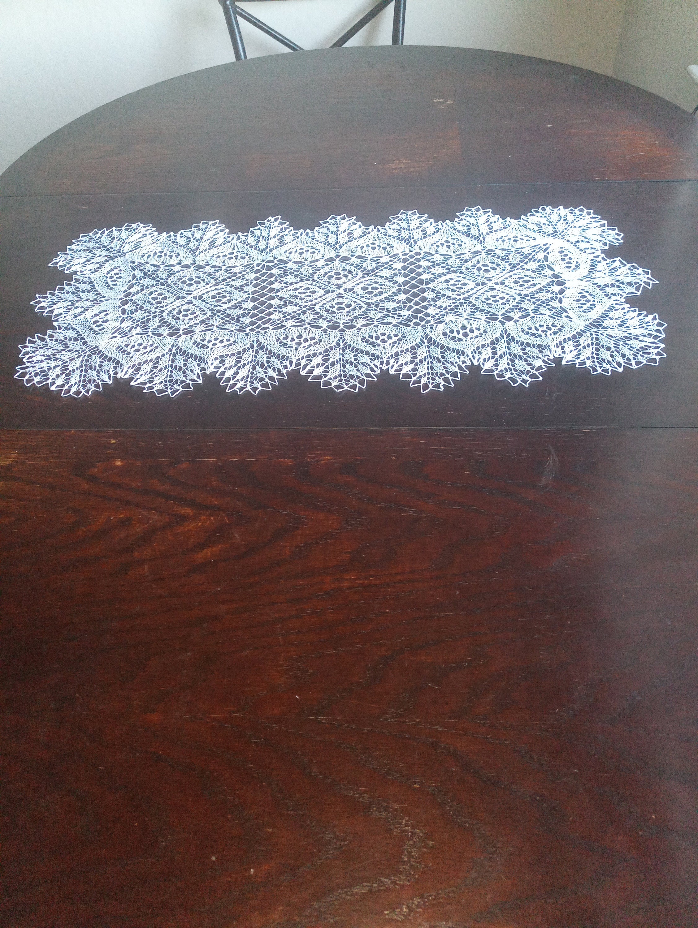 Rectangular White Doily Table Runner 13 X 26 Inches (33 X 66 Cm