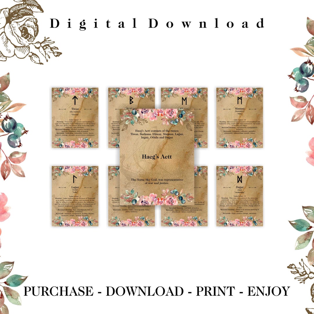 Spiritual Runic Viking Norse Rune Protection Runes Printable Symbols ...