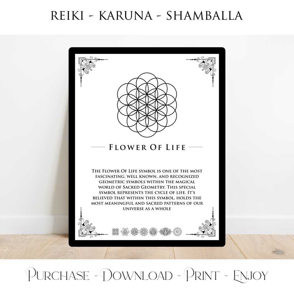 Flower of Life Symbol Yoga, Healing Meditation Reiki Symbol Karuna  Shamballa - Etsy Finland, image size:1000x1000
