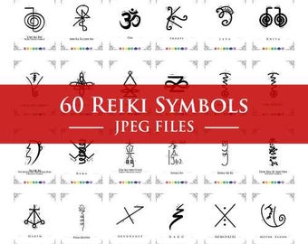 Reiki Symbols Pack - 60 Reiki Symbolen - Chakra's - Formulieren - Karuna- Shamballa - Jpeg-bestanden