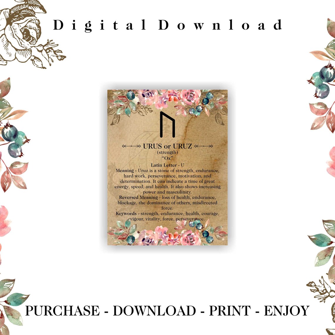 Runes Printable Pages of Symbols and Sign Ancient Spiritual - Etsy