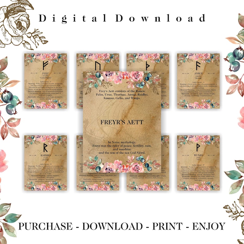 Runes Printable Pages of Symbols and Sign Ancient Spiritual Runic ...