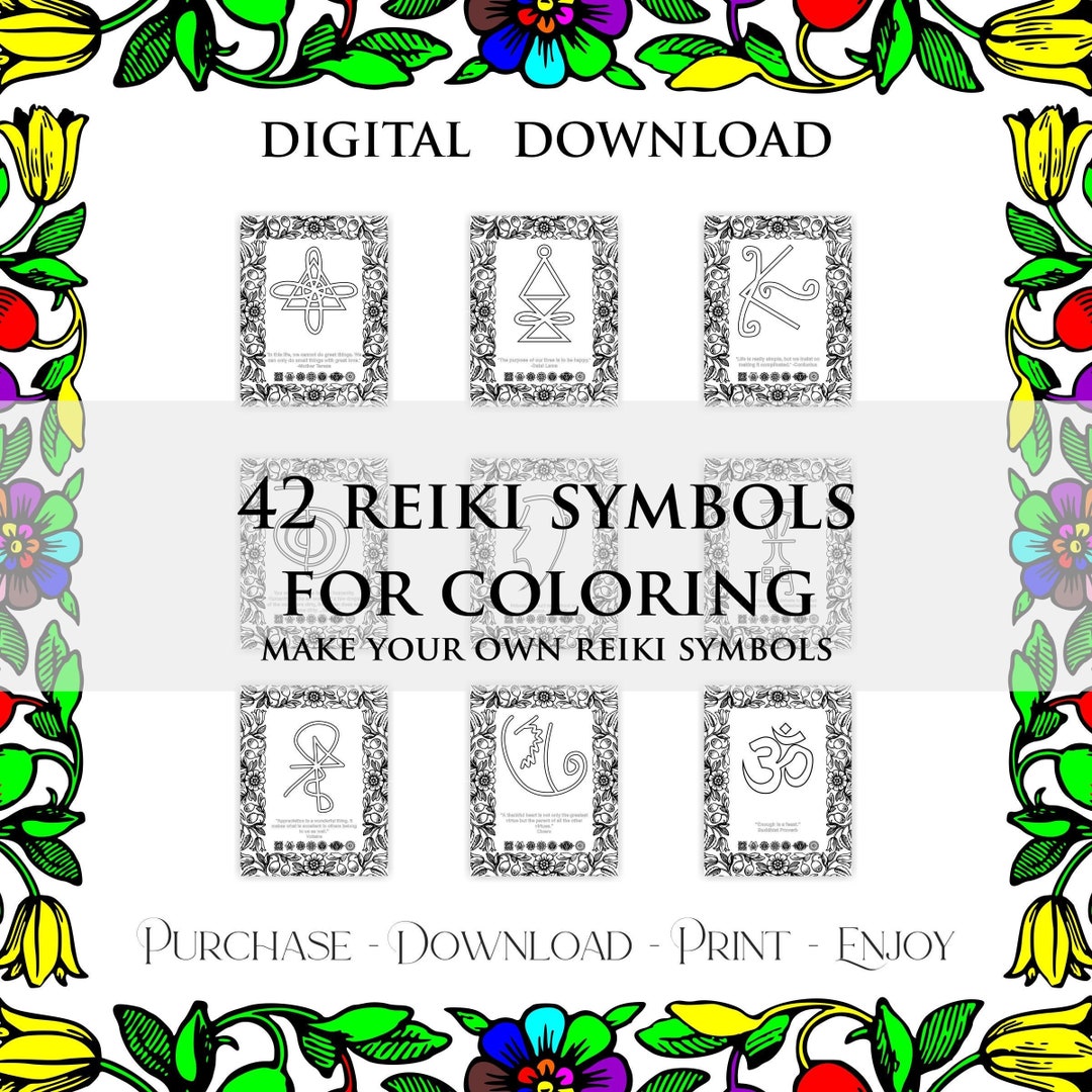 42 Reiki Symbols for Coloring Karuna Shamballa Create Your Reiki
