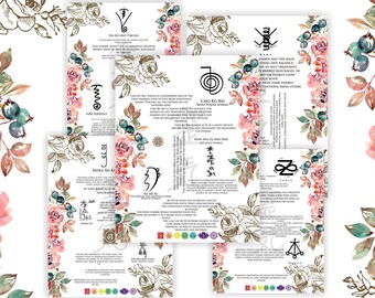 Libro del Reiki 1, Simboli di Guarigione e Protezione Spirituale, Pagine Stampabili Cho Ku Rei Sei He Ki Hon Sha Ze Sho Nen Usui - Quaderno di Lavoro Reiki