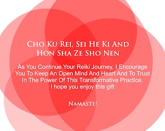 3 Reiki Symbols - Cho Ku Rei, Sei He Ki and Hon Sha Ze Sho Nen, Reiki Healing Symbols, Usui Reiki symbols