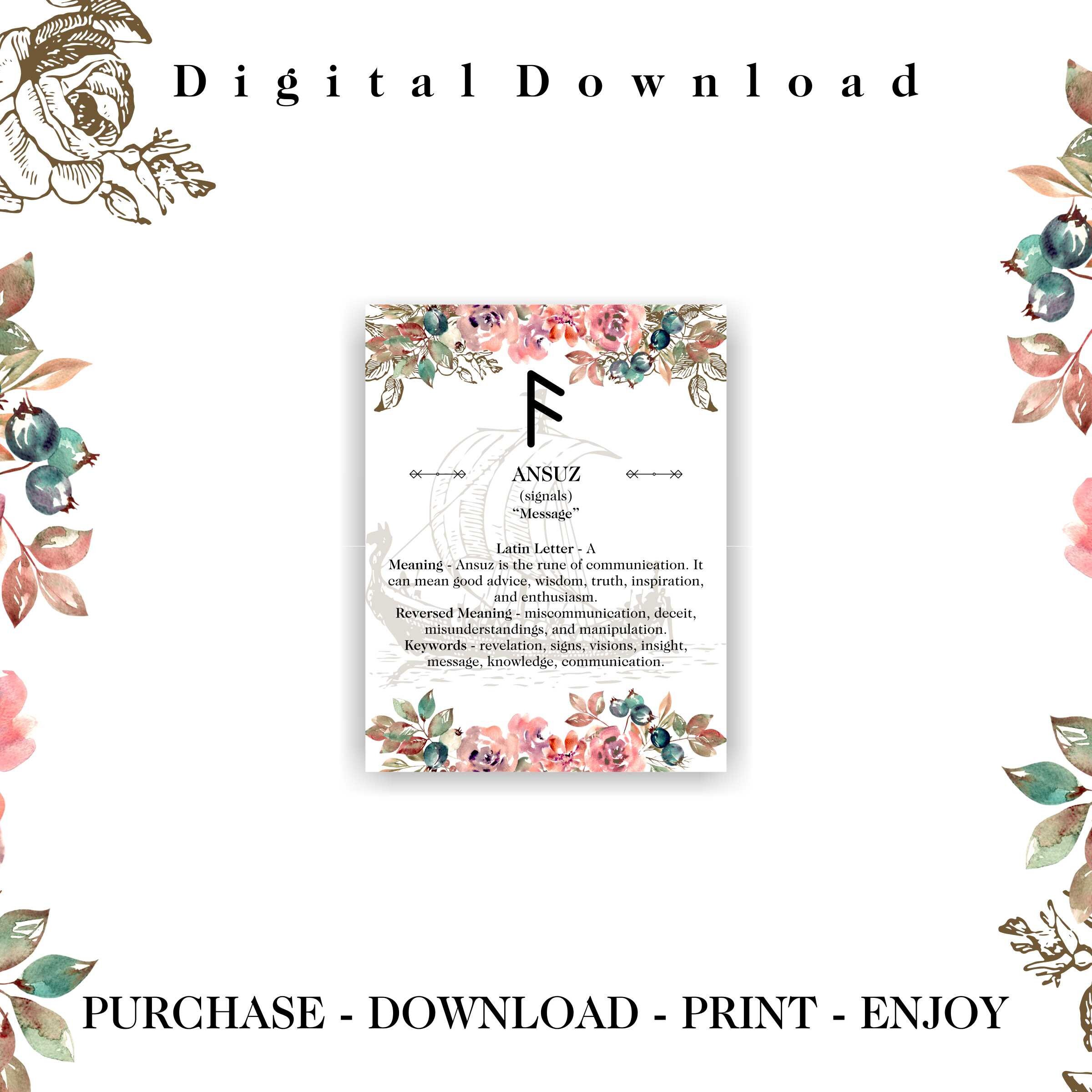 Runes Printable Pages of Symbols and Sign Ancient Spiritual - Etsy