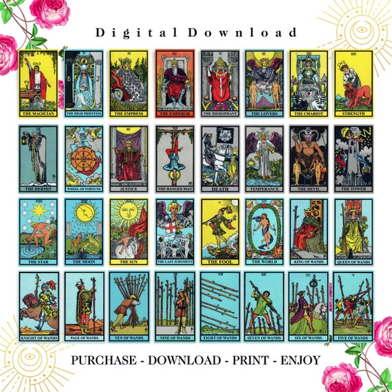 Jeu de cartes de tarot 78 tarot et lecture de cartes Oracle Arthur Edward Waite Wicca fichiers numériques vintage - France Jeu de cartes de tarot 78 tarot et lecture de cartes Oracle Arthur Edward Waite Wicca fichiers numériques vintage - France