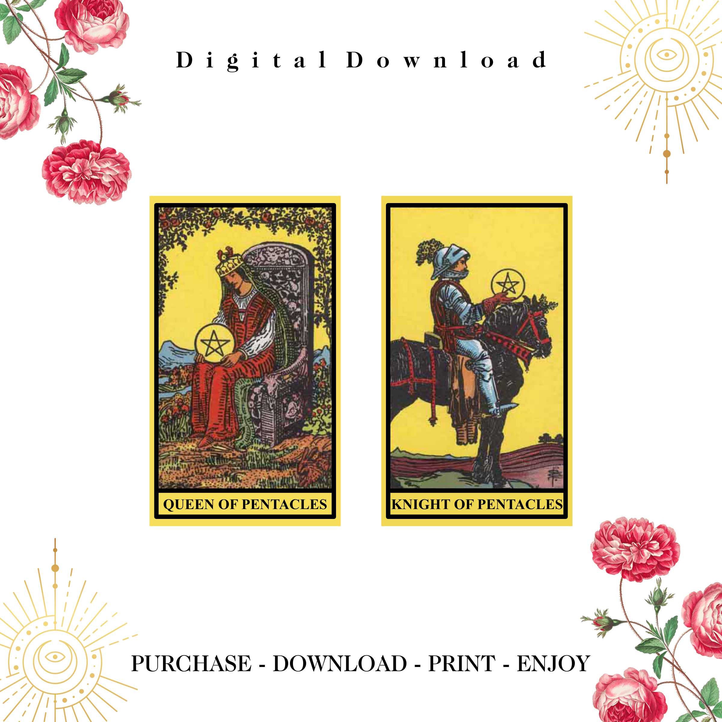 Tarot Cards Deck 78 Tarot and Oracle Cards Reading Set Arthur Edward Waite Wicca Vintage Digital