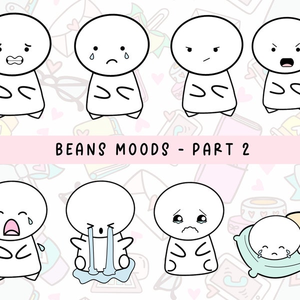 Mood Emoticon Icon Stickers | GoodNotes Digital Planner Sticker | Mood Tracker Icon Stickers For Planning | Cute Digital Doodles