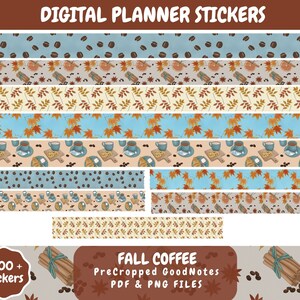 September Coffee Digital Planner Stickers for Goodnotes Cozy - Etsy