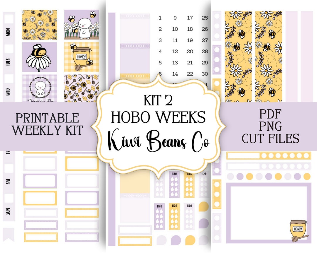 Honey Bee Hobonichi Printable, Printable HOBONICHI Weeks Stickers ...