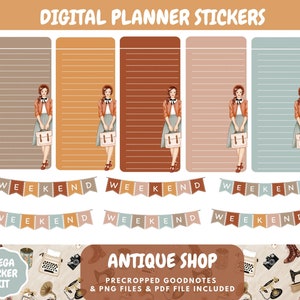 Vintage Digital Planner Stickers for Goodnotes, Fall Antique Shop ...
