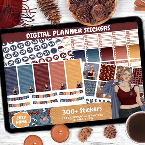 Cozy Home Digital Planner Stickers for Goodnotes Fall - Etsy