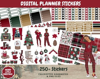 Christmas Stickers, Planner Stickers, Digital Goodnotes Stickers, Holiday Stickers, Winter Planner Stickers, December Weekly Sticker Kit