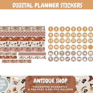 Vintage Digital Planner Stickers for Goodnotes, Fall Antique Shop ...
