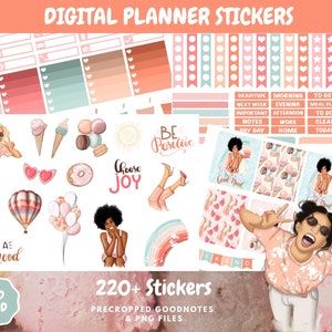 Ice Cream GoodNote Stickers | Planner Stickers Summer | Pastel Digital Weekly Sticker Book Kit | Functional Stickers, Washi, Calendar Dates