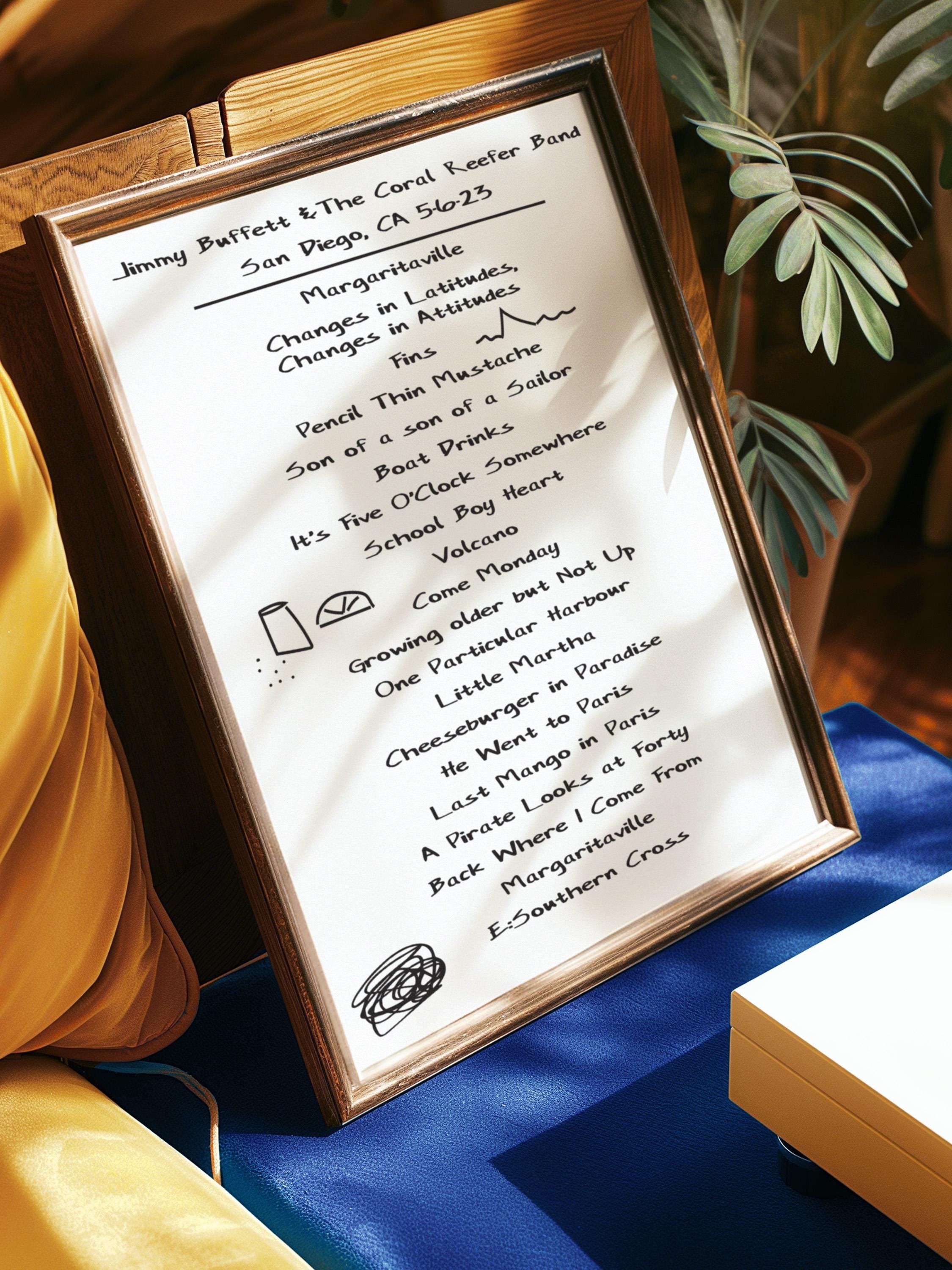 Jimmy Buffett Custom Setlist Poster, Parrot Head Gift, Jimmy Buffett ...