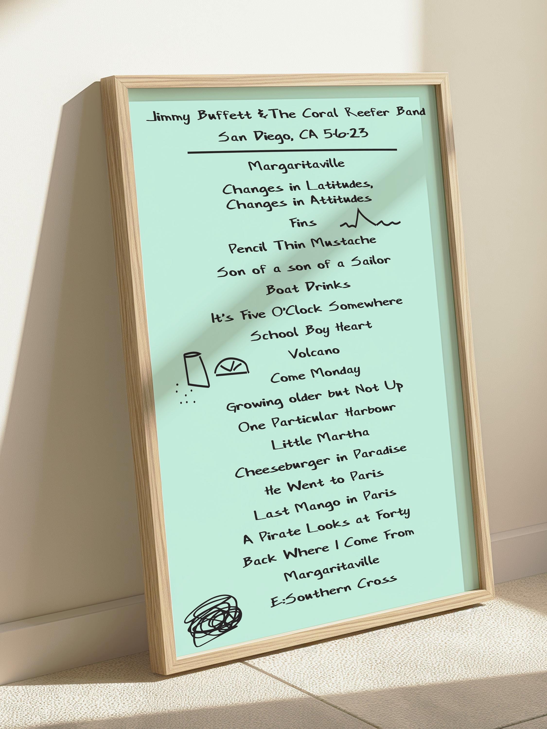 Jimmy Buffett Custom Setlist Poster, Parrot Head Gift, Jimmy Buffett ...