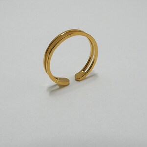 14k Gold Filled Ring • Minimalist Ring • Double Ring • Open Gold Ring • Dainty Ring • Simple Ring • Unique Ring • Gold Double Band