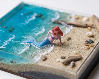 Miniature Mermaid Figure Full Color O HO N Scale | No Paint Needed