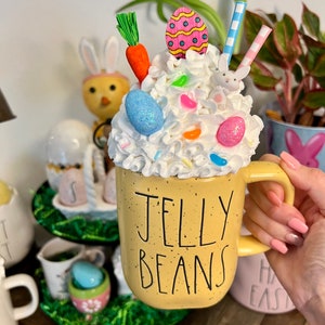 Jelly Bean Bunny Faux Whip Cream Mug Topper