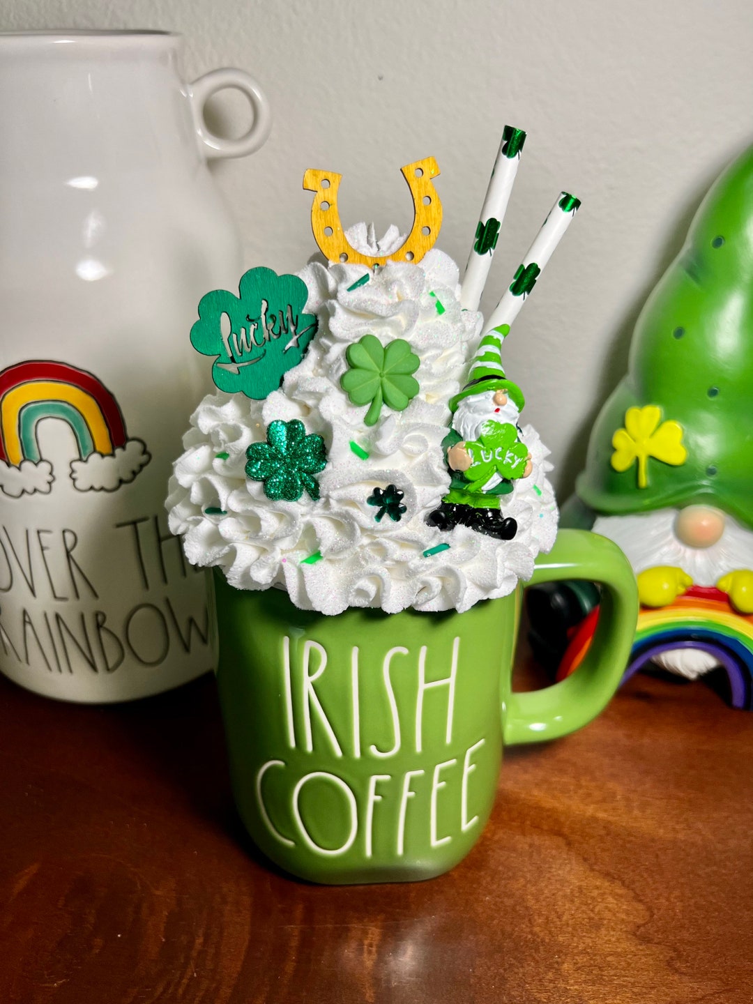 Tasse En Verre Rae Dunn - St. Patrick's Day "Top O' The Morning" - 18 Fl Oz