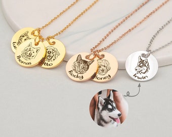 Personalised Dog Necklace, Custom Dog Name Necklace Pet Jewellery Pet Memorial Gift Christmas Gift for Her Gift for Cat Lovers Cat Necklace